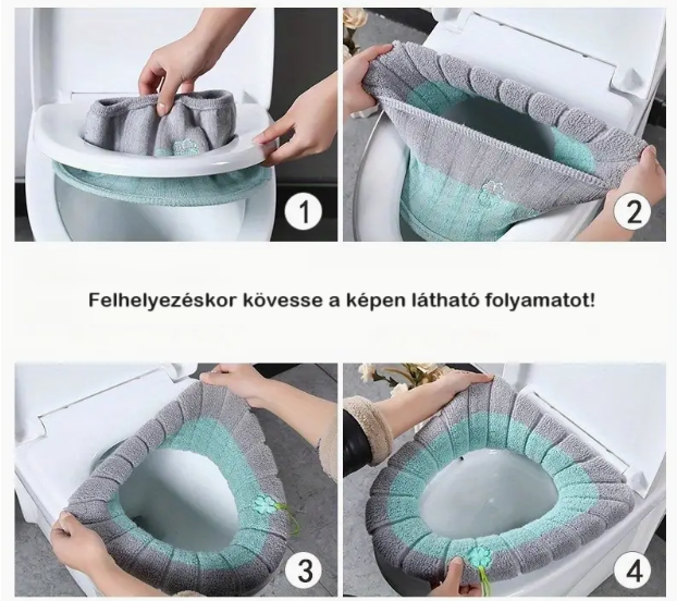 WC ülőke melegítő huzat – használat közben