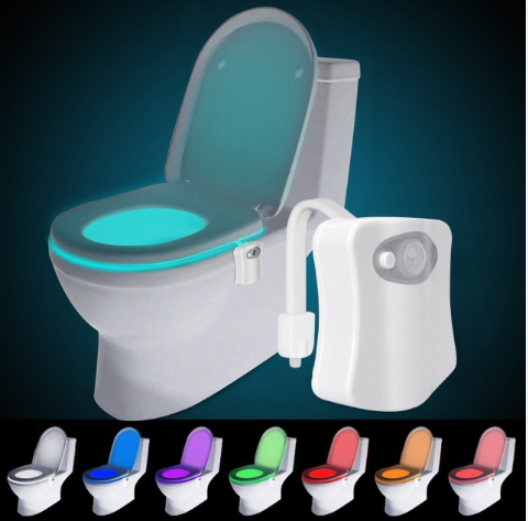 Mozgásérzékelős WC LED világítás működés közben