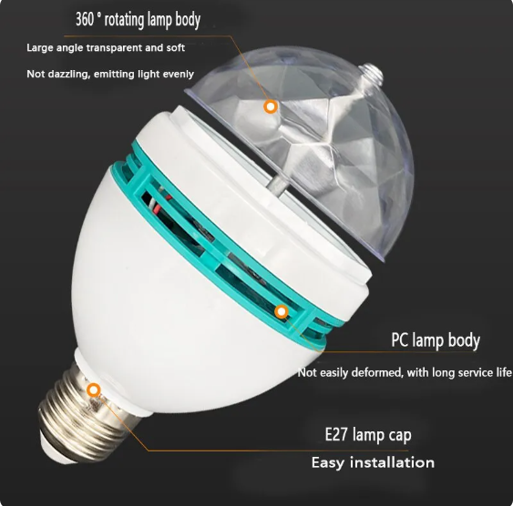 Forgó diszkófény RGB party izzó