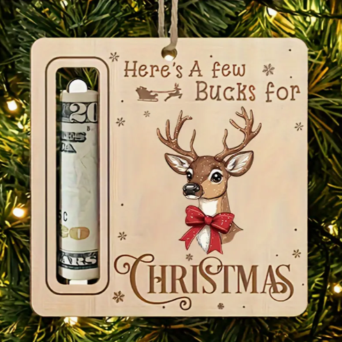 Karácsonyi fából készült pénztartó