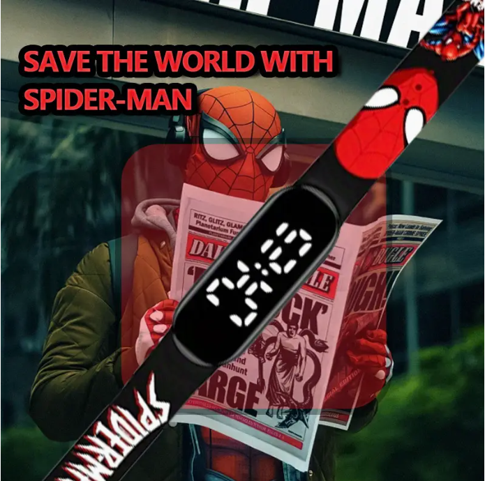 Gyerek LED karóra Pókember mintával