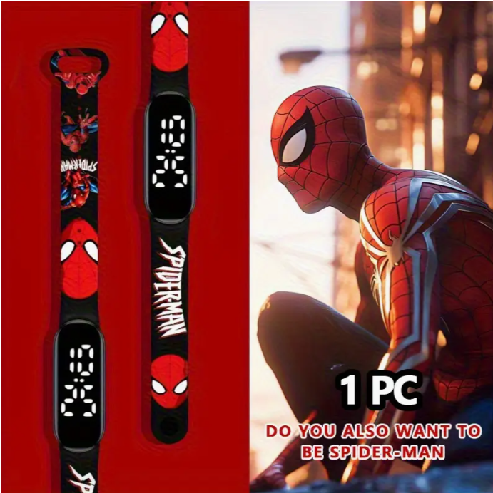 Pókember mintás gyermek LED karóra - fő kép