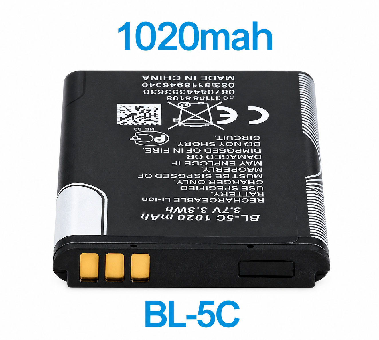 BL-5C lítium-ion akkumulátor 1020 mAh