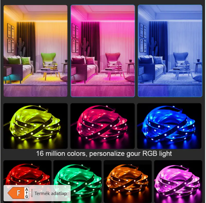 USB csatlakozású RGB LED szalag