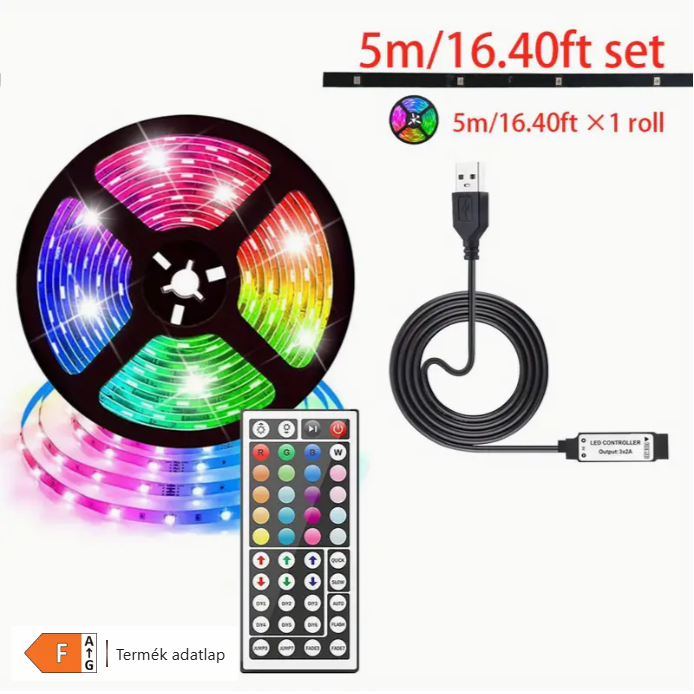 RGB LED szalag működés közben