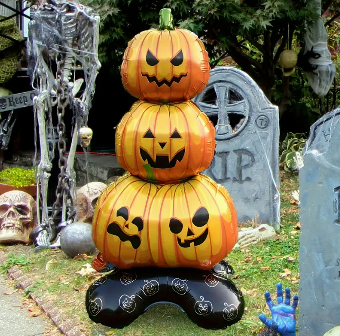Három tökfejes Halloween lufi dekoráció