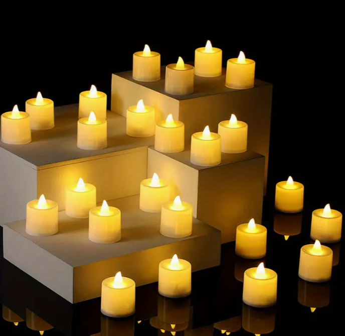 Elemes LED mécses meleg fényben