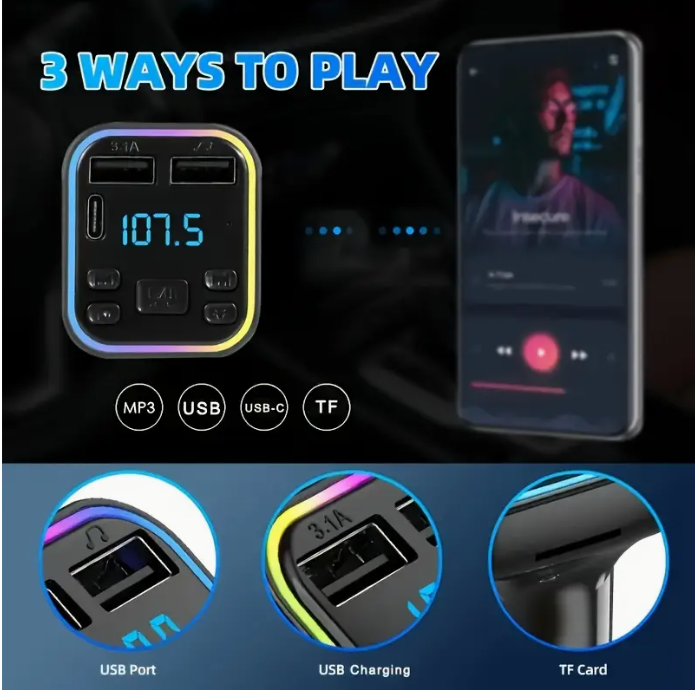 Bluetooth FM transzmitter kezelőgombok