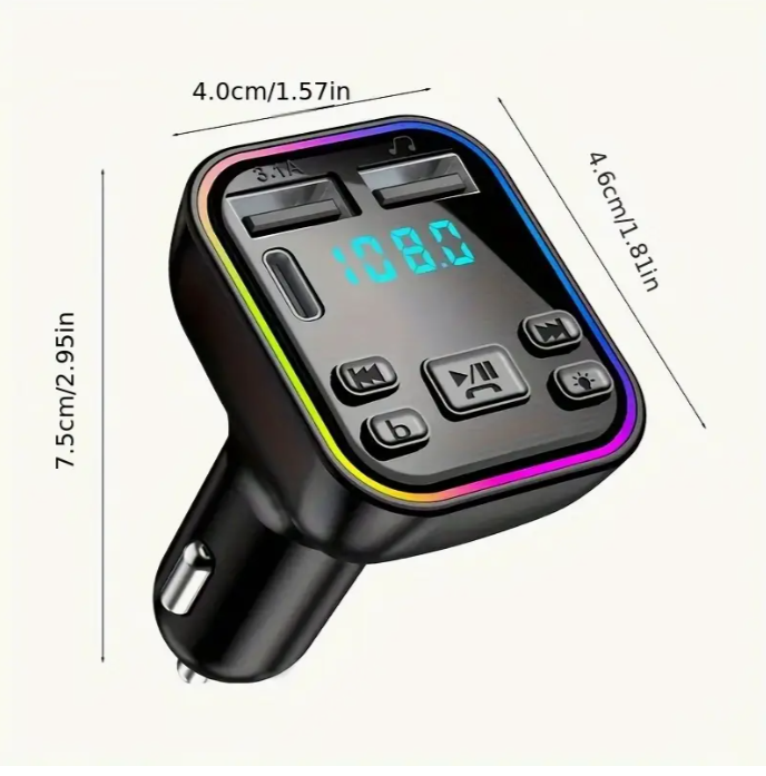 Bluetooth autós FM transzmitter méretek