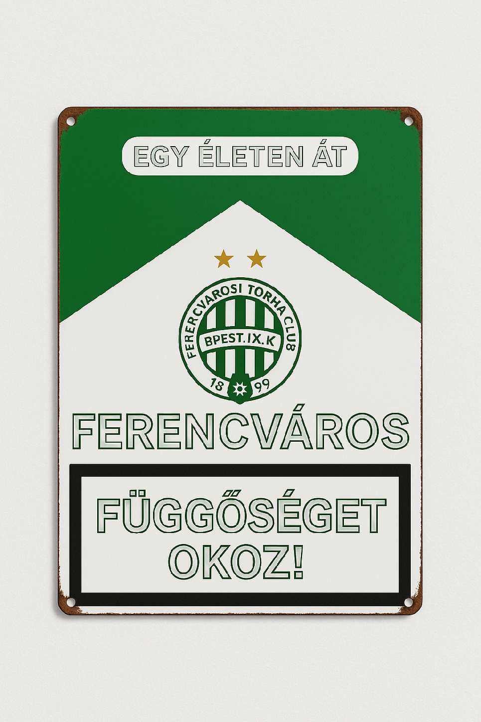 Ferencváros fém tábla 20x30cm