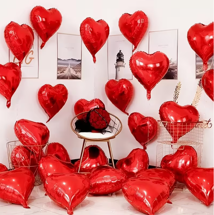 Piros szív lufi méret