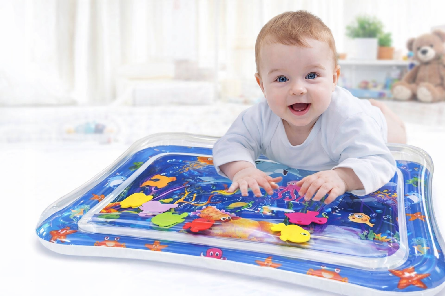 XXL felfújható szenzoros vízszőnyeg babáknak