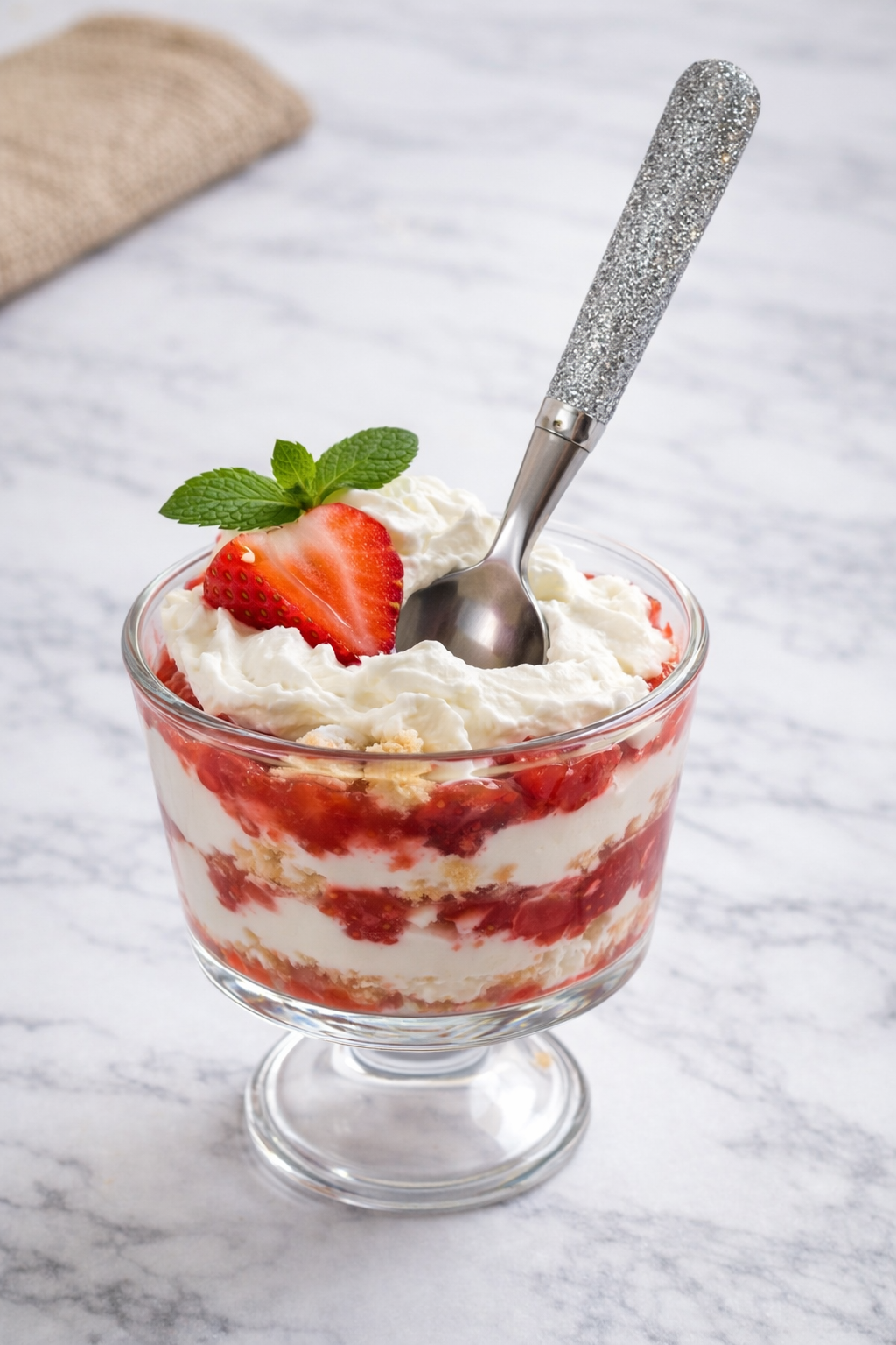 Desszertes kanál készlet közelről