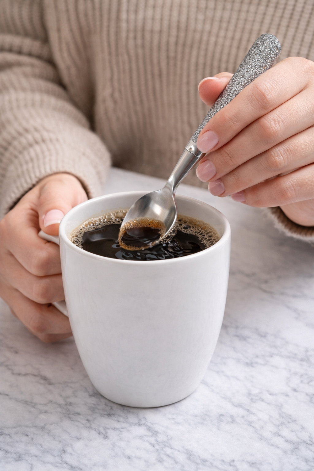 Elegáns desszertes kanál nyél