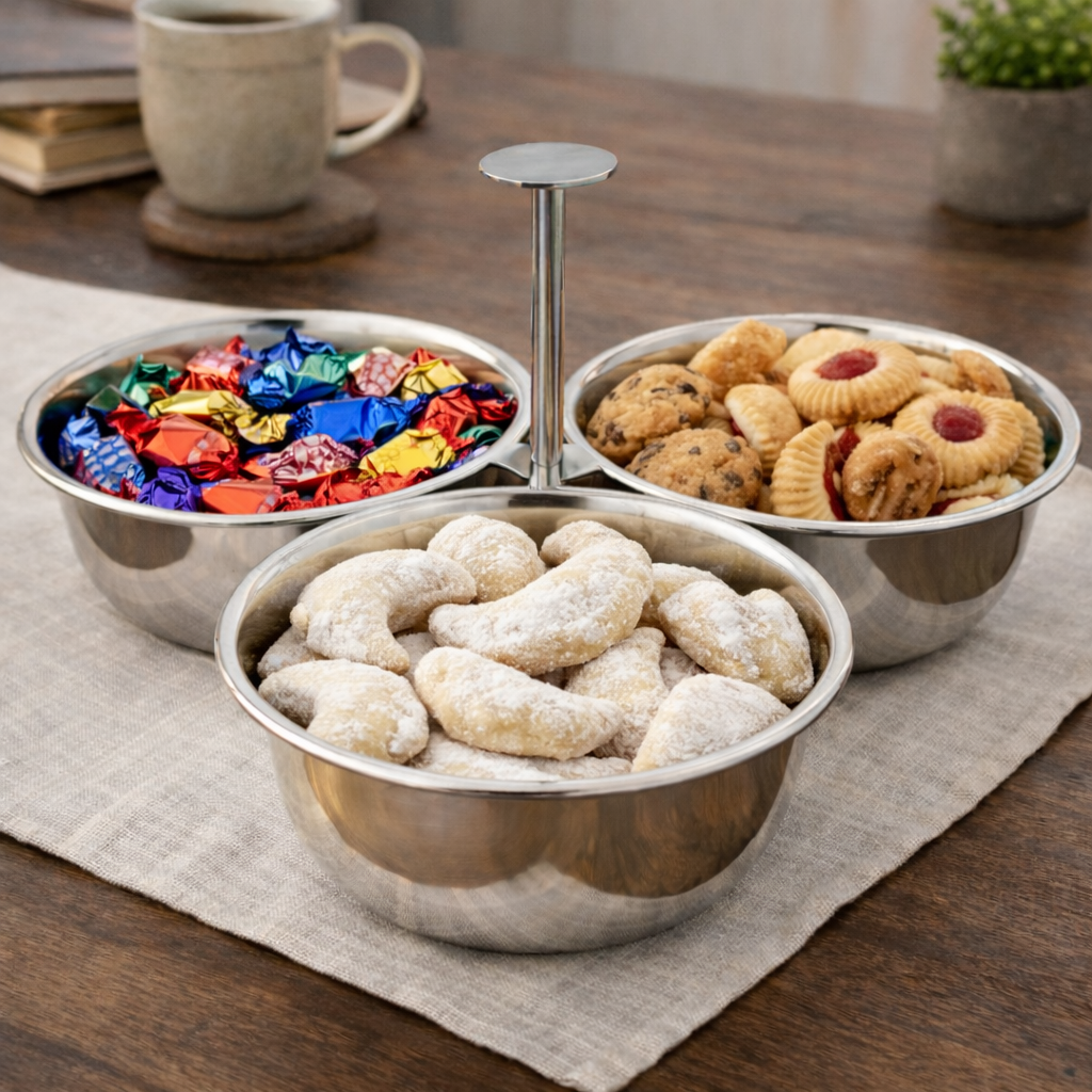 Rozsdamentes snack tál