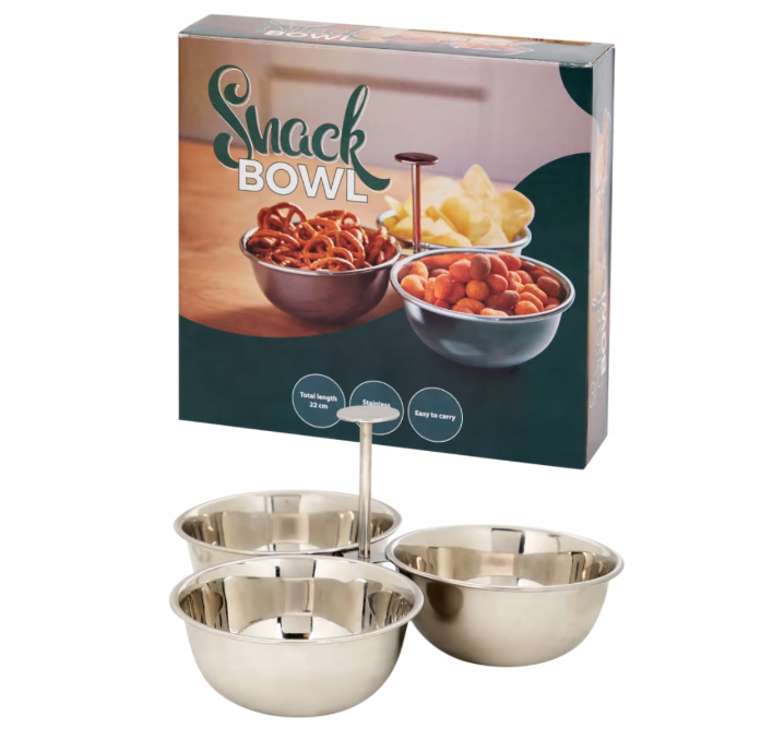 Snack tál fogantyúval felszerelve