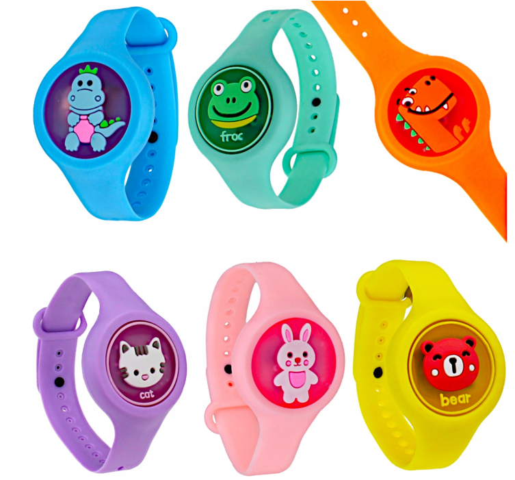 Gyermek citronella karkötő LED figurával