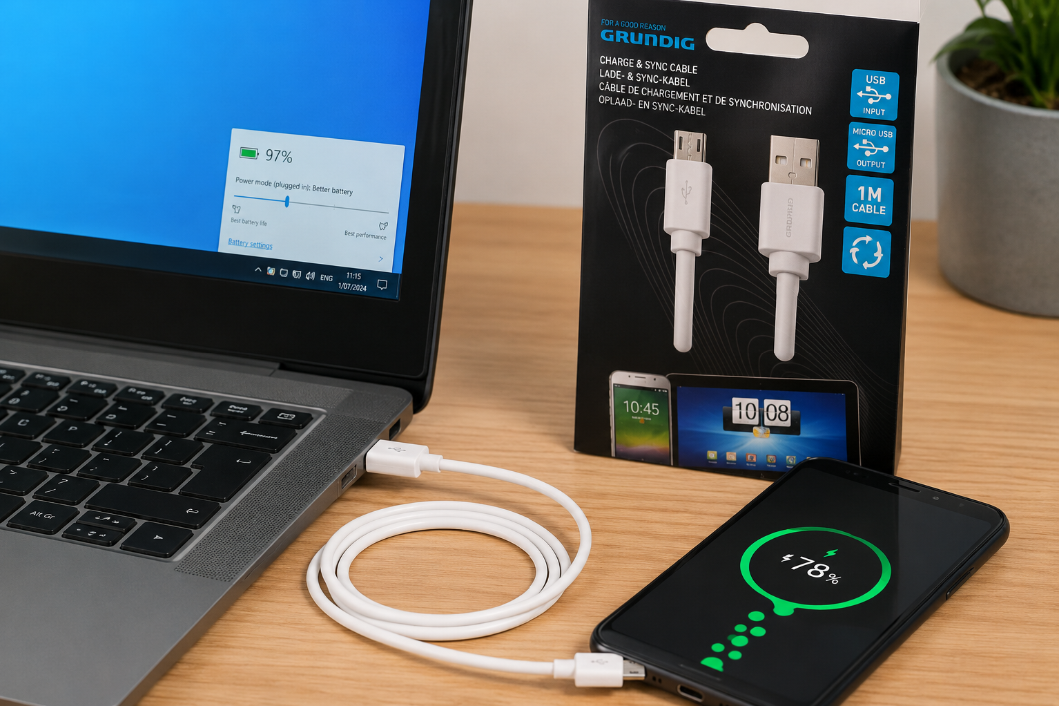 Grundig Micro USB kábel műszaki adatok