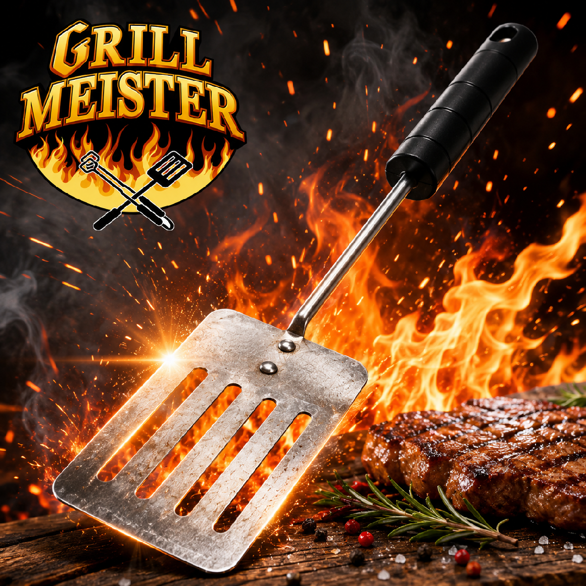 Rozsdamentes grill lapát