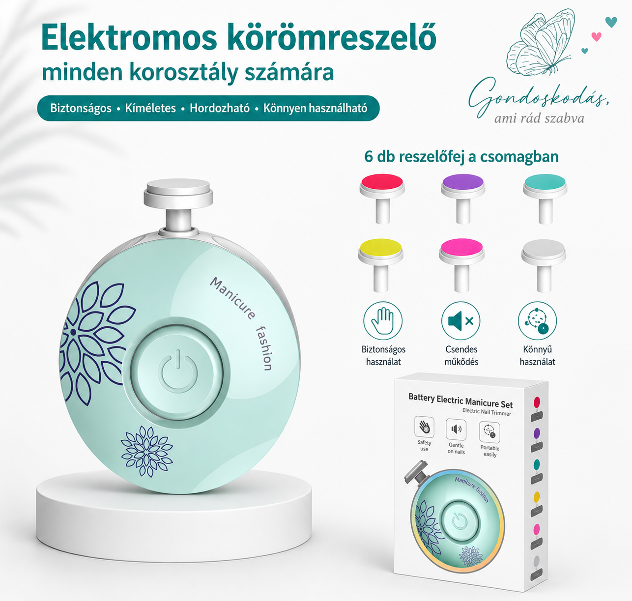 Extra halk elektromos körömreszelő