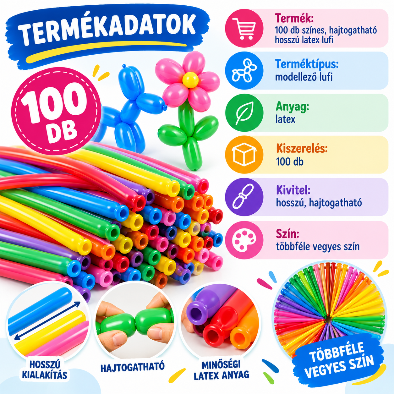 Modellező lufi – termékadatok