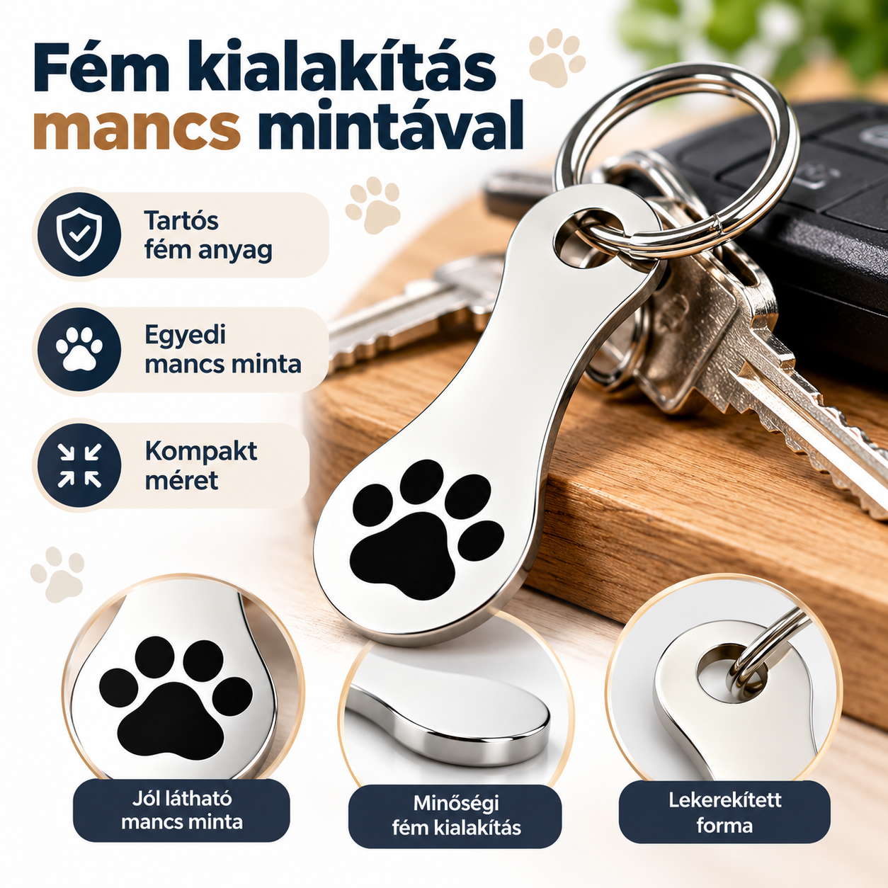 Fém bevásárlókocsi érme mancs mintával
