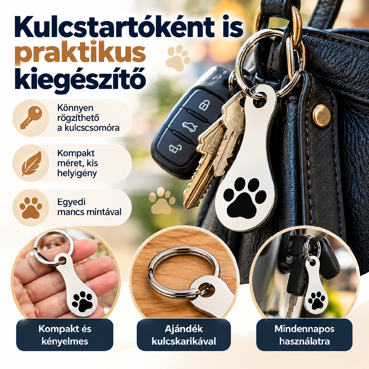 Mancs mintás bevásárlókocsi érme kulcstartó kulcscsomón