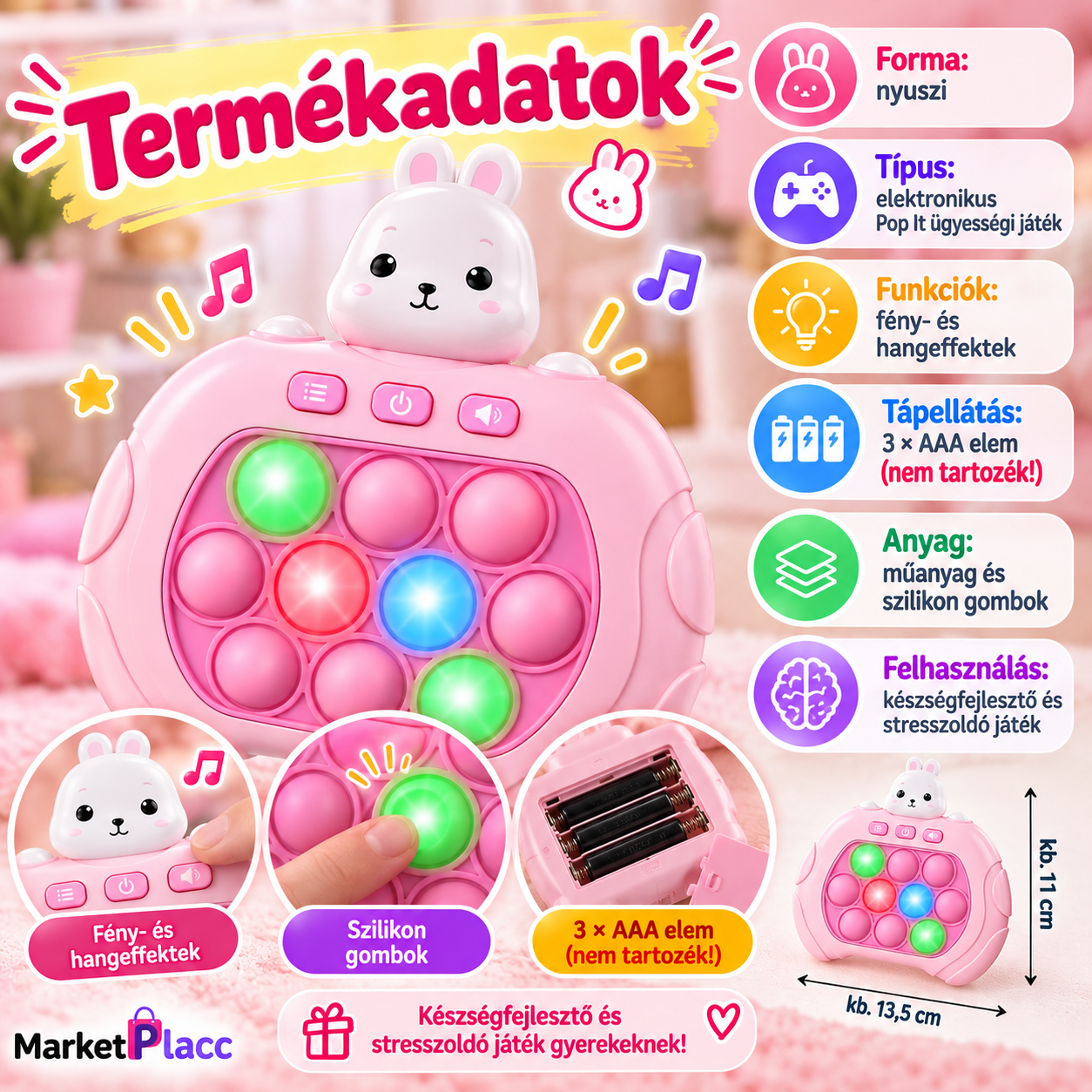 Pop It elektronikus játék termékadatok
