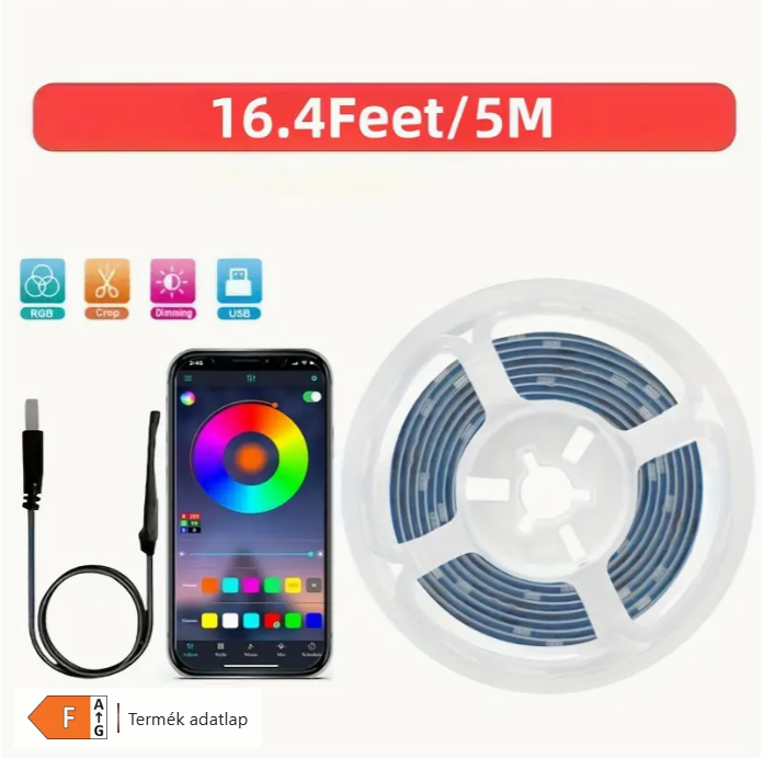 USB LED szalag szett - telepítés és rögzítés