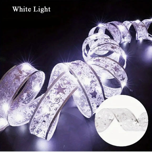 Karácsonyi dekor szalag LED fényekkel