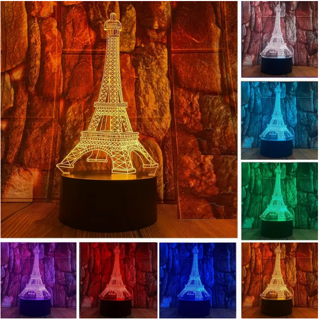 Érintőgombos Eiffel torony lámpa