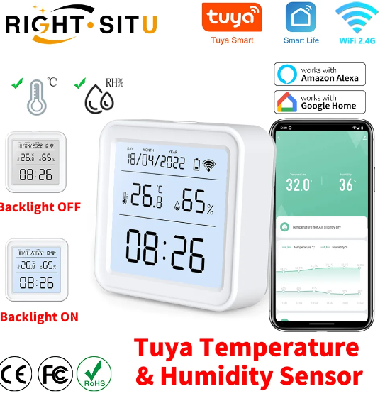 Tuya hőmérséklet és páratartalom érzékelő - műszaki adatok